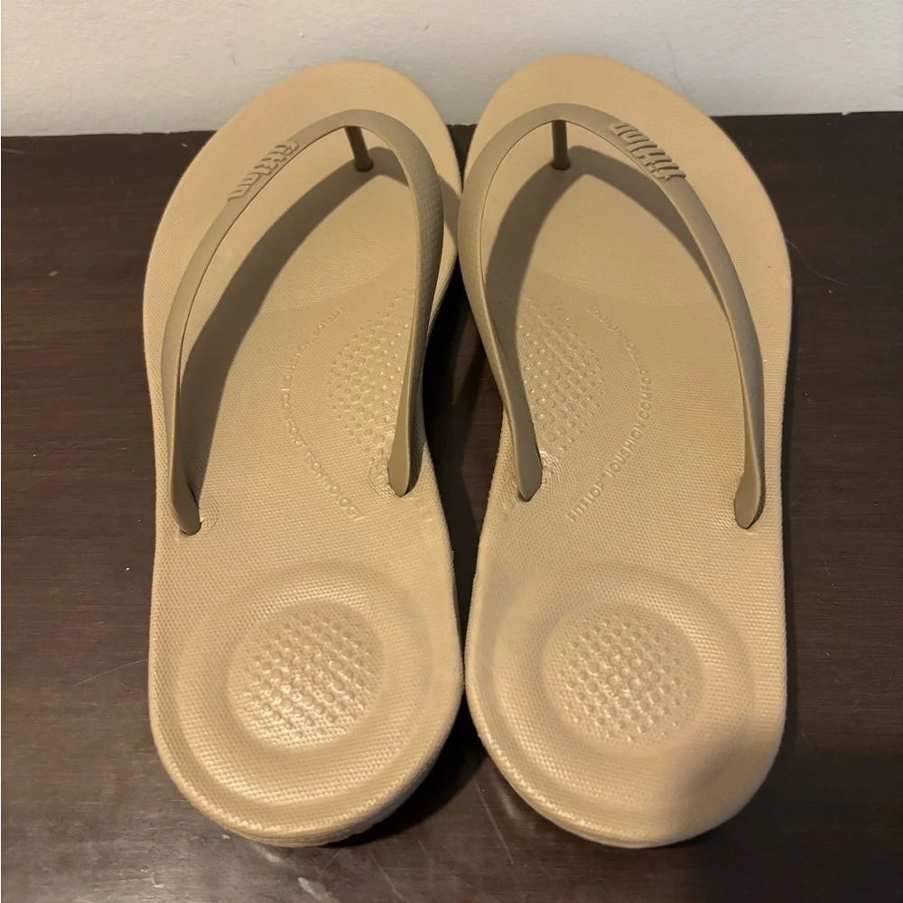 Fitflop Timberwolf Beige Iqushion Ergonomic Men's Slides Size 9